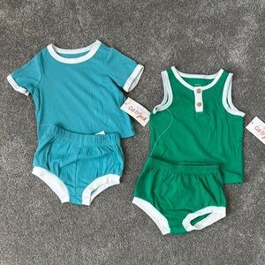 Cat & Jack Kids' Blue and Green Outfit Set